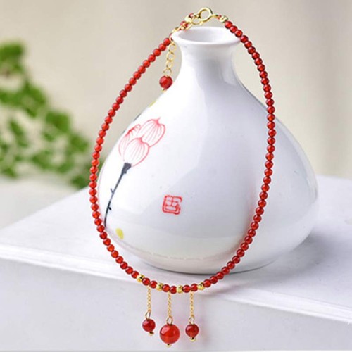 Red Agate Confidence Calm Anklet Red Agate Confidence Calm Anklet
