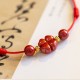Four Leaf Clover Cinnabar Blessing Calm Bracelet Anklet Four Leaf Clover Cinnabar Blessing Calm Bracelet Anklet