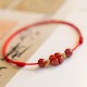 Four Leaf Clover Cinnabar Blessing Calm Bracelet Anklet Four Leaf Clover Cinnabar Blessing Calm Bracelet Anklet