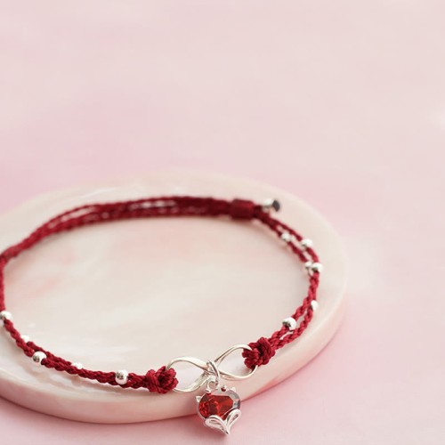 Love Heart Infinity Symbol Braided Anklet Love Heart Infinity Symbol Braided Anklet