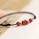 Four Leaf Clover Cinnabar Blessing Calm Bracelet Anklet Four Leaf Clover Cinnabar Blessing Calm Bracelet Anklet