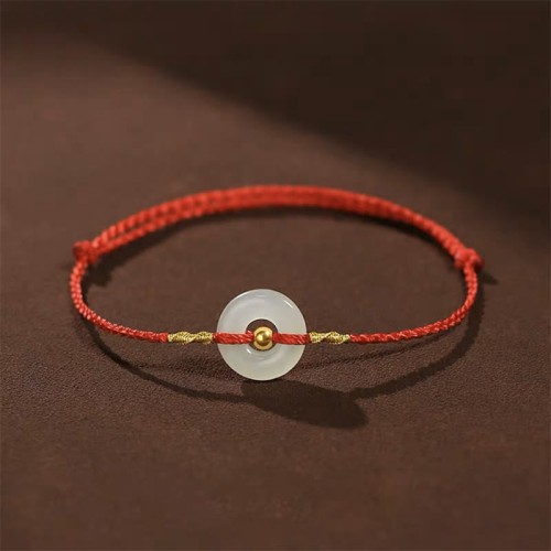 999 Gold Bead Peace Buckle Hetian Jade Bracelet Anklet 999 Gold Bead Peace Buckle Hetian Jade Bracelet Anklet