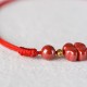 Four Leaf Clover Cinnabar Blessing Calm Bracelet Anklet Four Leaf Clover Cinnabar Blessing Calm Bracelet Anklet