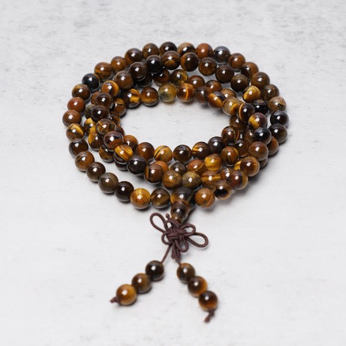Tibetan Tiger Eye Prayer Mala Bracelet