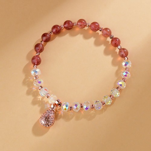 Strawberry Quartz Money Bag Positive Bracelet