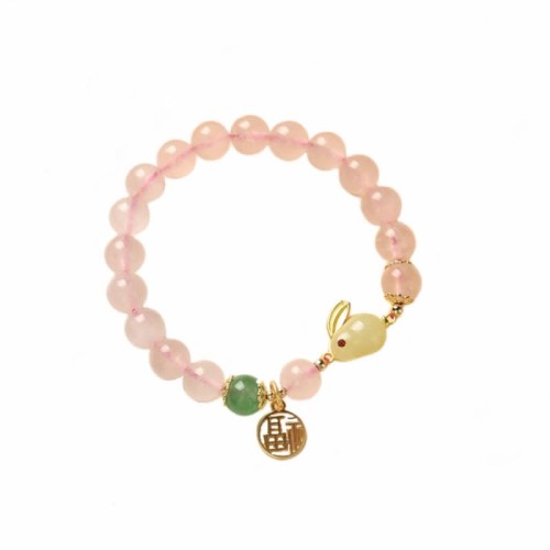 Year of the Rabbit Pink Crystal Bunny Love Bracelet Year of the Rabbit Pink Crystal Bunny Love Bracelet