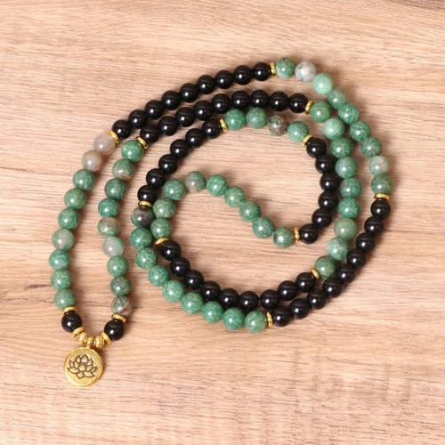 108 Beads Natural Agate Healing Mala Bracelet 108 Beads Natural Agate Healing Mala Bracelet