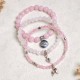 3PCS Natural Quartz Crystal Lotus Healing Bracelet 3PCS Natural Quartz Crystal Lotus Healing Bracelet