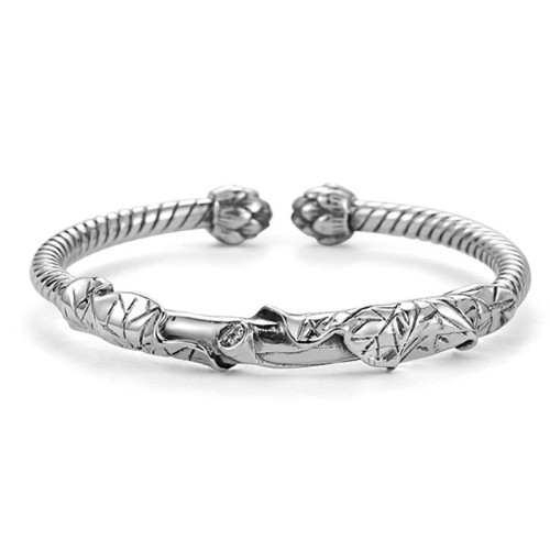 Tibetan Lotus White Copper Wealth Bracelet
