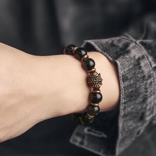 Rainbow Obsidian Copper Love Healing Bracelet Rainbow Obsidian Copper Love Healing Bracelet