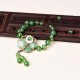 Green Jade Dangling Flower Luck Bracelet Green Jade Dangling Flower Luck Bracelet