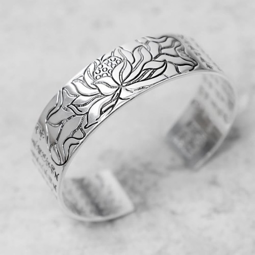 Tibetan Lotus White Copper Luck Bracelet Tibetan Lotus White Copper Luck Bracelet