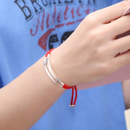 925 Silver Red String Braid Bracelet 925 Silver Red String Braid Bracelet