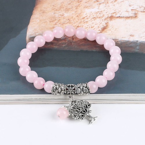 Natural Gemstone Tree of Life Lucky Charm Bracelet