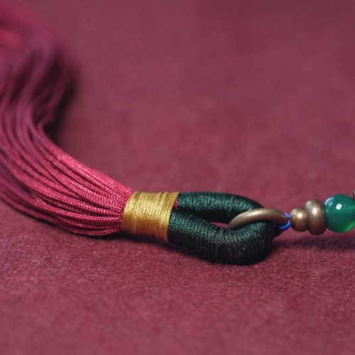 Bodhi Seed Dzi Bead Peace Tassel Bracelet Bodhi Seed Dzi Bead Peace Tassel Bracelet