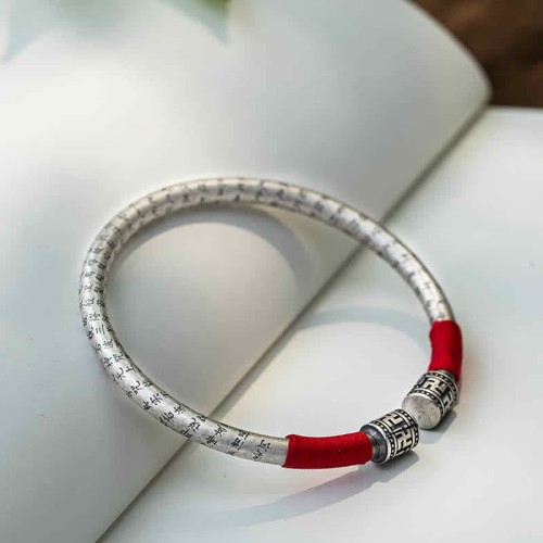 Om Mani Padme Hum Luck Red String Bangle