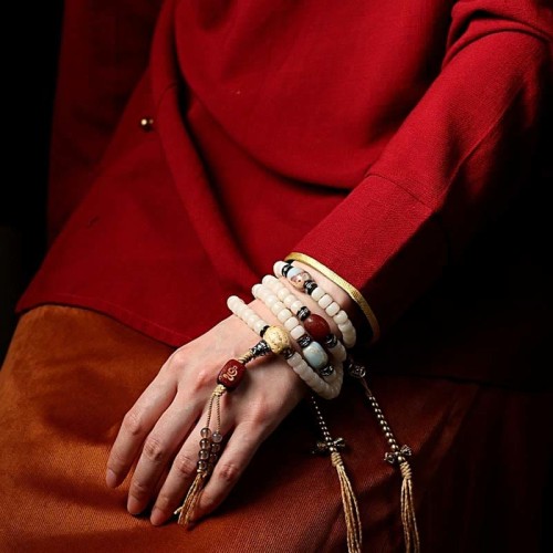 Tibet Bodhi Seed Gray Agate Wealth Bracelet