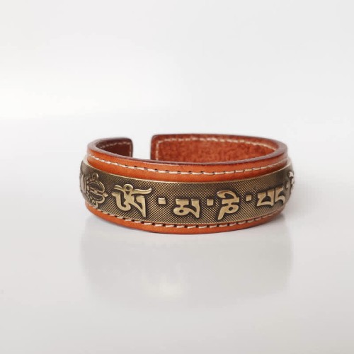Om Mani Padme Hum Dragon Phoenix Copper Leather Cuff Bracelet Om Mani Padme Hum Dragon Phoenix Copper Leather Cuff Bracelet