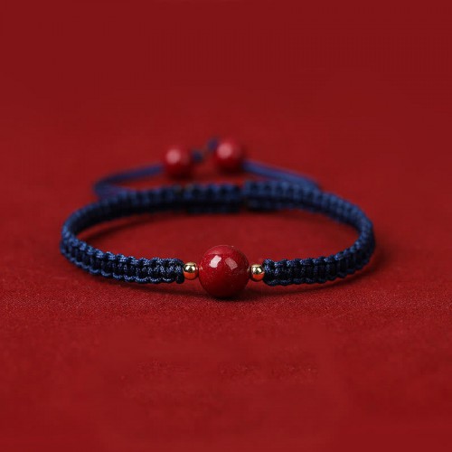 Lucky Cinnabar Bead Red String Bracelet