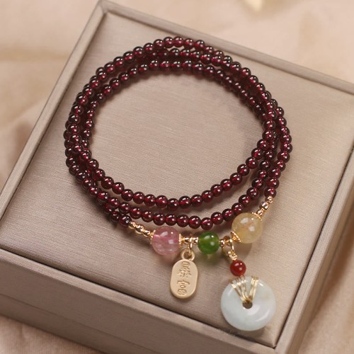 Garnet Strawberry Quartz Koi Fish Bracelet Garnet Strawberry Quartz Koi Fish Bracelet