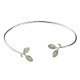 Leaf Pattern Cat Eye Support Cuff Bangle