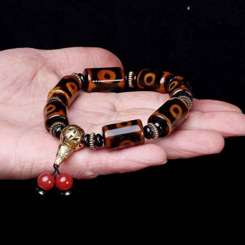 Tibetan Nine-Eye Dzi Bead Fortune Bracelet Tibetan Nine-Eye Dzi Bead Fortune Bracelet