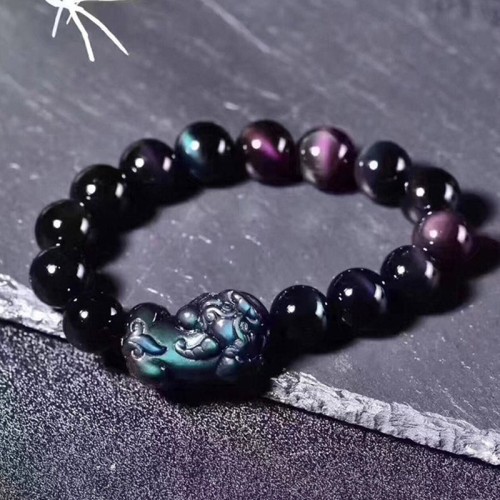 Feng Shui Pixiu Rainbow Obsidian Luck Bracelet