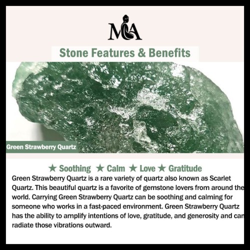 Green Strawberry Quartz Soothing Fu Character Bracelet