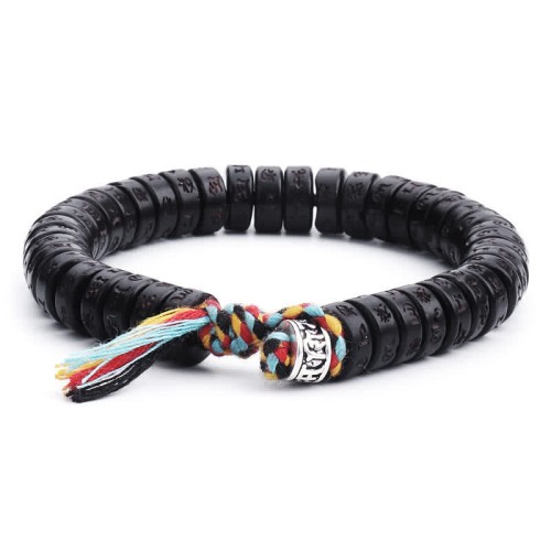Tibetan Coconut Shell Om Mani Padme Hum Bracelet Tibetan Coconut Shell Om Mani Padme Hum Bracelet