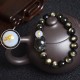 Rainbow Obsidian Fox Healing Bracelet (Gold & Silver Sheen) Rainbow Obsidian Fox Healing Bracelet (Gold & Silver Sheen)
