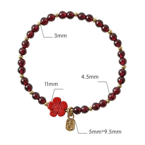 14K Gold Garnet Cinnabar Calm Bracelet 14K Gold Garnet Cinnabar Calm Bracelet