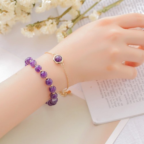 Sun Stone Strawberry Quartz Crystal Bracelet Sun Stone Strawberry Quartz Crystal Bracelet