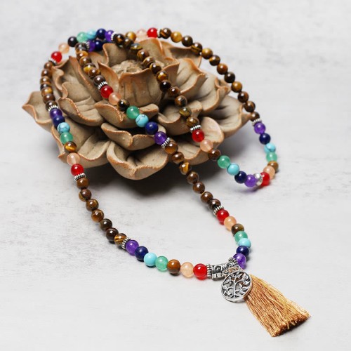 Healing Crystal Mala 108 Meditation Bracelet