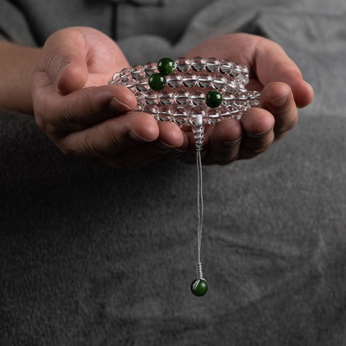 108 Beads White Crystal Jade Meditation Bracelet 108 Beads White Crystal Jade Meditation Bracelet