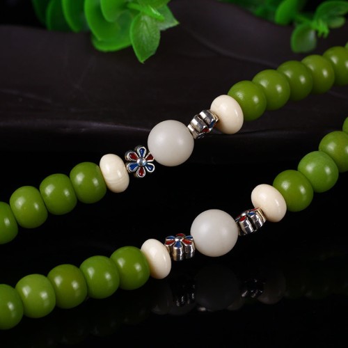 Cyan Bodhi Seed Mala 108 Beads Success Necklace Cyan Bodhi Seed Mala 108 Beads Success Necklace
