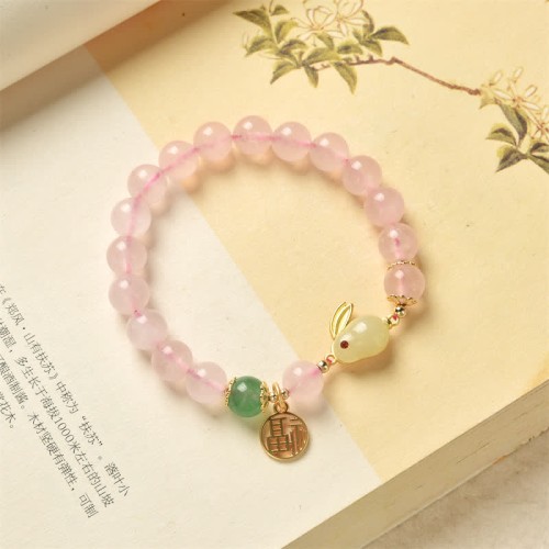 Year of the Rabbit Pink Crystal Bunny Love Bracelet Year of the Rabbit Pink Crystal Bunny Love Bracelet
