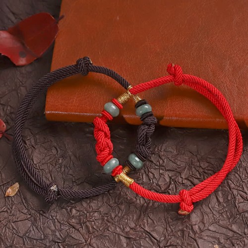 Red String Jade Fortune Knot Bracelet Red String Jade Fortune Knot Bracelet
