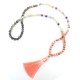 108 Mala Beads Fluorite Black Glitter Stone Protection Bracelet