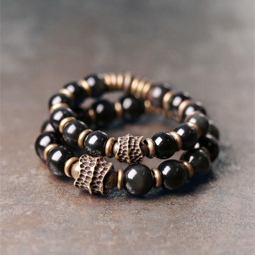 Rainbow Obsidian Copper Love Healing Bracelet Rainbow Obsidian Copper Love Healing Bracelet