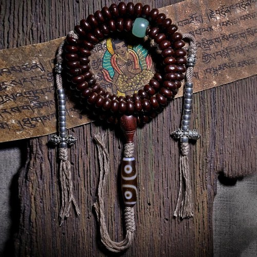 Tibetan Bodhi Seed Dzi Bead Copper Dorje Bracelet Tibetan Bodhi Seed Dzi Bead Copper Dorje Bracelet