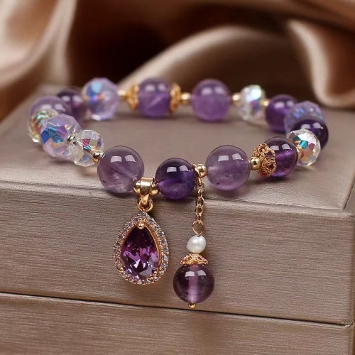 Amethyst Zircon Heart Healing Soul Bracelet Amethyst Zircon Heart Healing Soul Bracelet