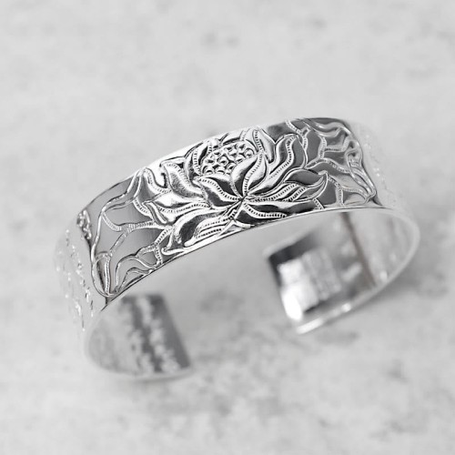 Tibetan Lotus White Copper Luck Bracelet Tibetan Lotus White Copper Luck Bracelet
