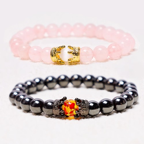 King & Queen Crown Healing Couple Bracelet King & Queen Crown Healing Couple Bracelet