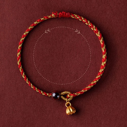 Red Gold Rope Lotus Peace Bracelet Red Gold Rope Lotus Peace Bracelet