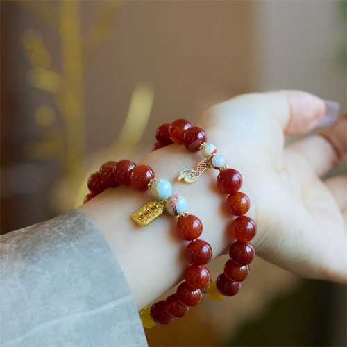 Red Agate Peace Talisman Confidence Bracelet Red Agate Peace Talisman Confidence Bracelet