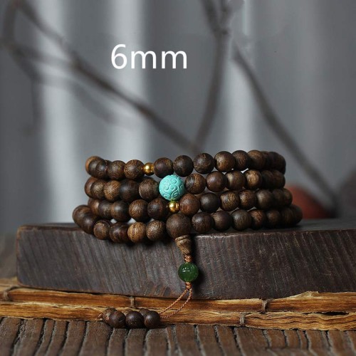108 Mala Beads Agarwood Turquoise Meditation Bracelet 108 Mala Beads Agarwood Turquoise Meditation Bracelet