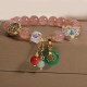 Strawberry Quartz Jade Fu Charm Healing Bracelet Strawberry Quartz Jade Fu Charm Healing Bracelet