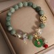 Strawberry Quartz Jade Fu Charm Healing Bracelet Strawberry Quartz Jade Fu Charm Healing Bracelet