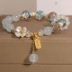 Blue Crystal Amethyst Chalcedony Flower Bracelet Blue Crystal Amethyst Chalcedony Flower Bracelet