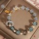 Blue Crystal Amethyst Chalcedony Flower Bracelet Blue Crystal Amethyst Chalcedony Flower Bracelet
